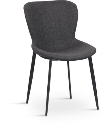 Spisebordsstol Nordique Design Ross   Mørkegrå Bjorn 19 Stof Med Sorte Metalben Fsc-certificeret