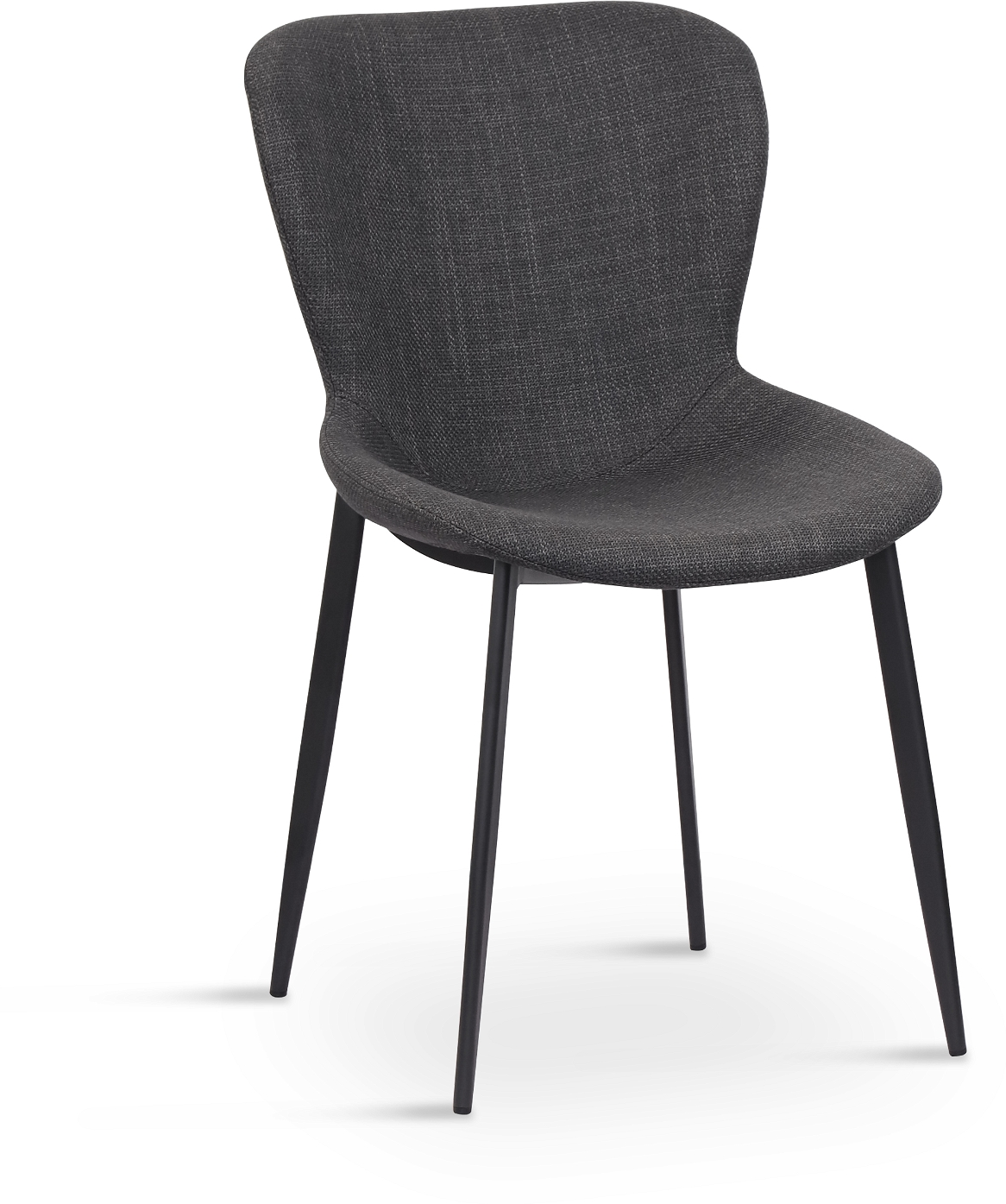 Spisebordsstol Nordique Design Ross   Mørkegrå Bjorn 19 Stof Med Sorte Metalben Fsc-certificeret
