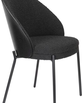 Spisebordsstol   Spisestol Dutchbone Rodin Antracit Askefinér Ryglæn Polyesterbetræk Metalben H85xb55xl56 Cm