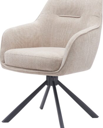 Spisebordsstol Spisestuestol Med Armlæn Nordique Design Avola 100  Polyester Sand Beige H89ã B59ã D65 Cm