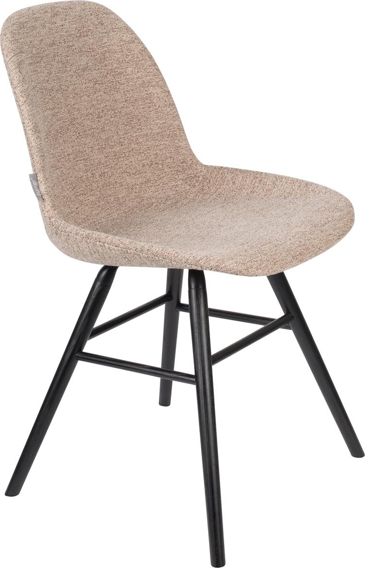Spisebordsstol Zuiver Albert Beige   Polstret Polyester   Sort Alum Asketræ Bund