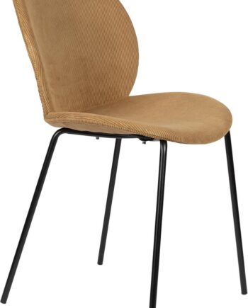 Spisebordsstol Zuiver Bonnet Nougat Polstret Stof Metalstel