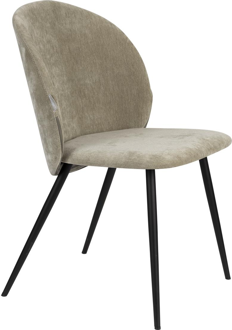 Spisebordsstol Zuiver Cozy Stengrå Polstret Eukalyptuskrydsfiner   Stål H82xb53xl57 Cm