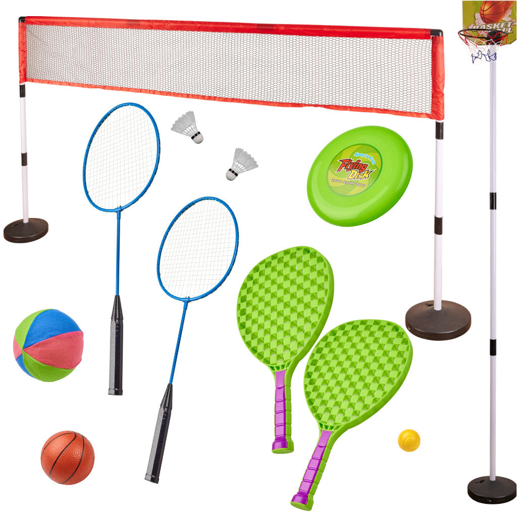 Sportssæt  - -  Badminton Basketball Volleyball Tennis Frisbee