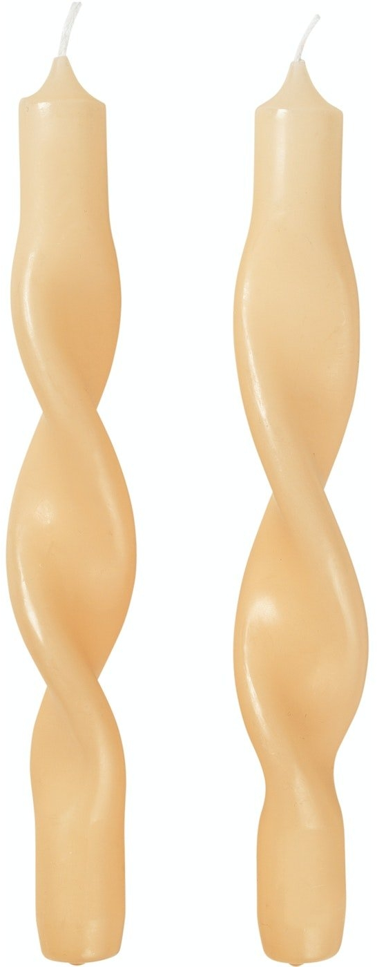 Stearinlys Broste Copenhagen Twist Gul Paraffinvoks   Stk Snoet Design ø2 4ã 23 Cm