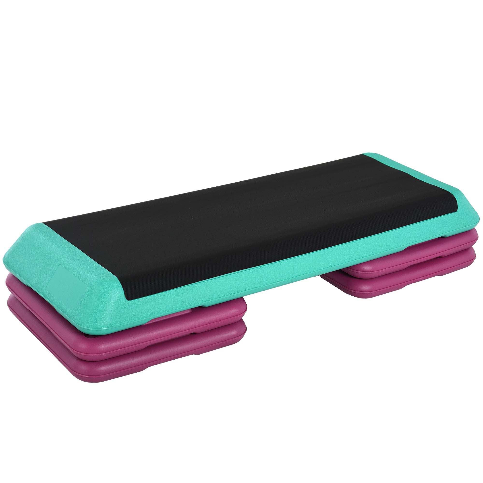 Step Board Højdejusterbar Fitness Stepper   Niveauer  10 15 20 Cm  Skridsikker Stepbænk Til Hjemmefitness Kontor Plastik Sort Grøn Lilla