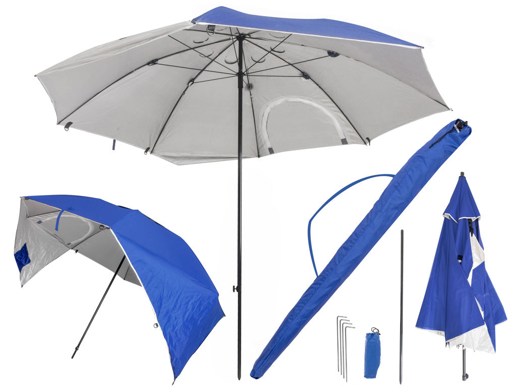 Stort  Foldbart Havetelt Med Strandparasol
