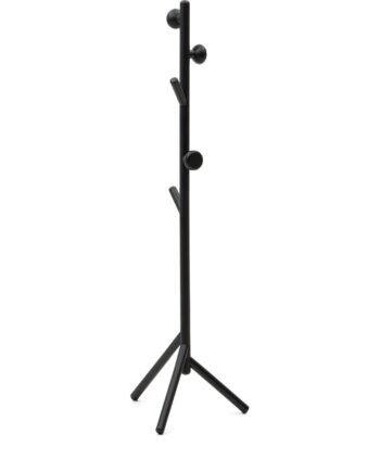 Stumtjener Og Garderobestativ Kave Home Nadue 100  Massivt Bøgetræ Sort 170 Cm