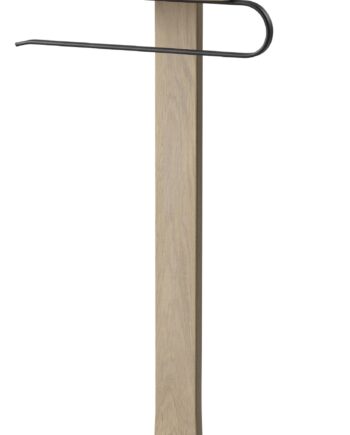 Stumtjener Oscarssons Möbel Zeve Massiv Eg Hvidolieret H108xb40 Cm   Skandinavisk Design Med Hylde Og Stang