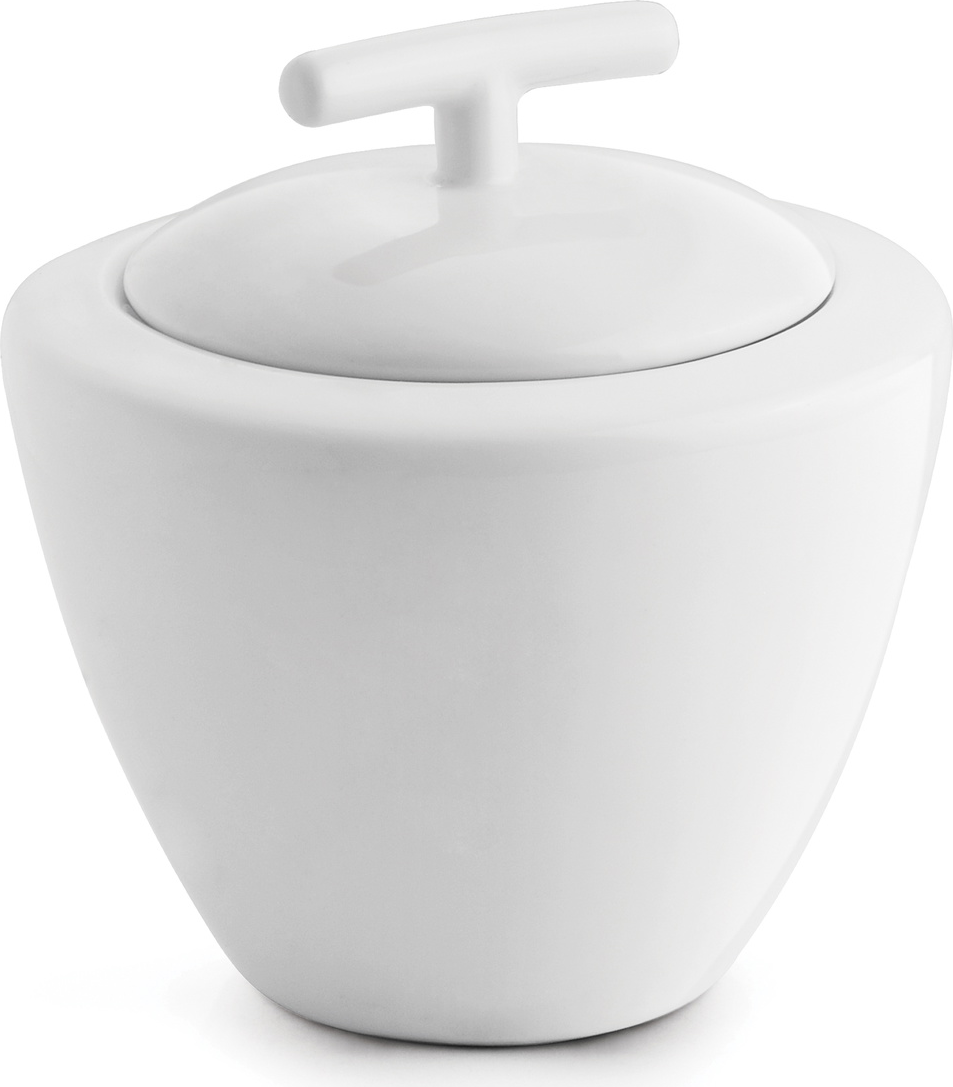 Sukkerskål Sukkerpotte Bonbistro Squito Hvid New Bone China Porcelæn 35 Cl H11 Cm