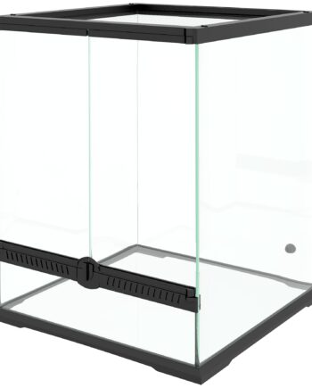 Terrarium  Glasindkapsling  Aflåselig  Kabelhåndtering  45x45x60cm  Sort