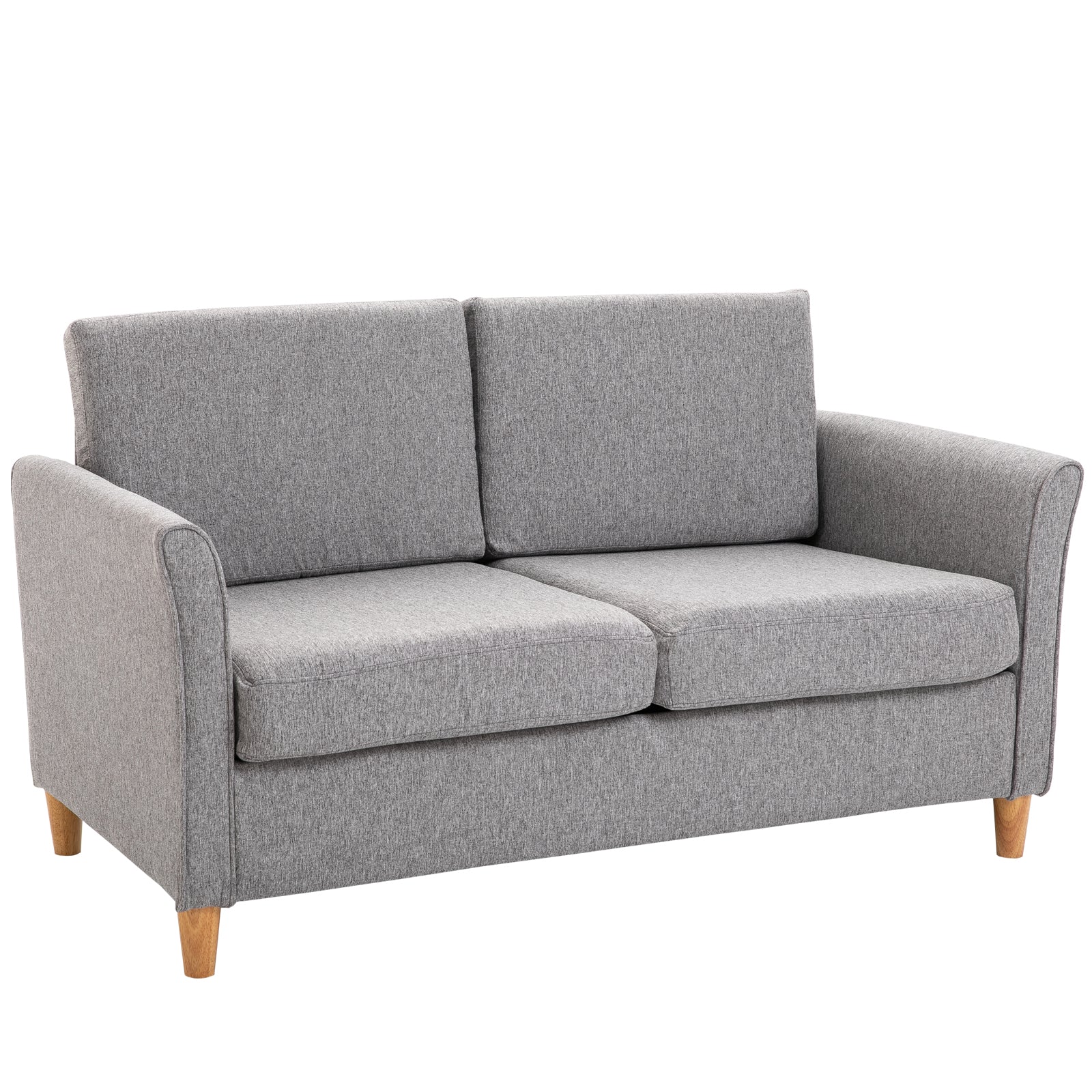 To-personers Sofa   Aftagelige Hynder   Hør  Skum  Gummitræ   Lysegrå   141   70   78 Cm
