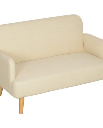 To-personers Sofa  Kompakt  Hudvenligt Betræk  Op Til 240 Kg  130x74x79 Cm  Cremehvid