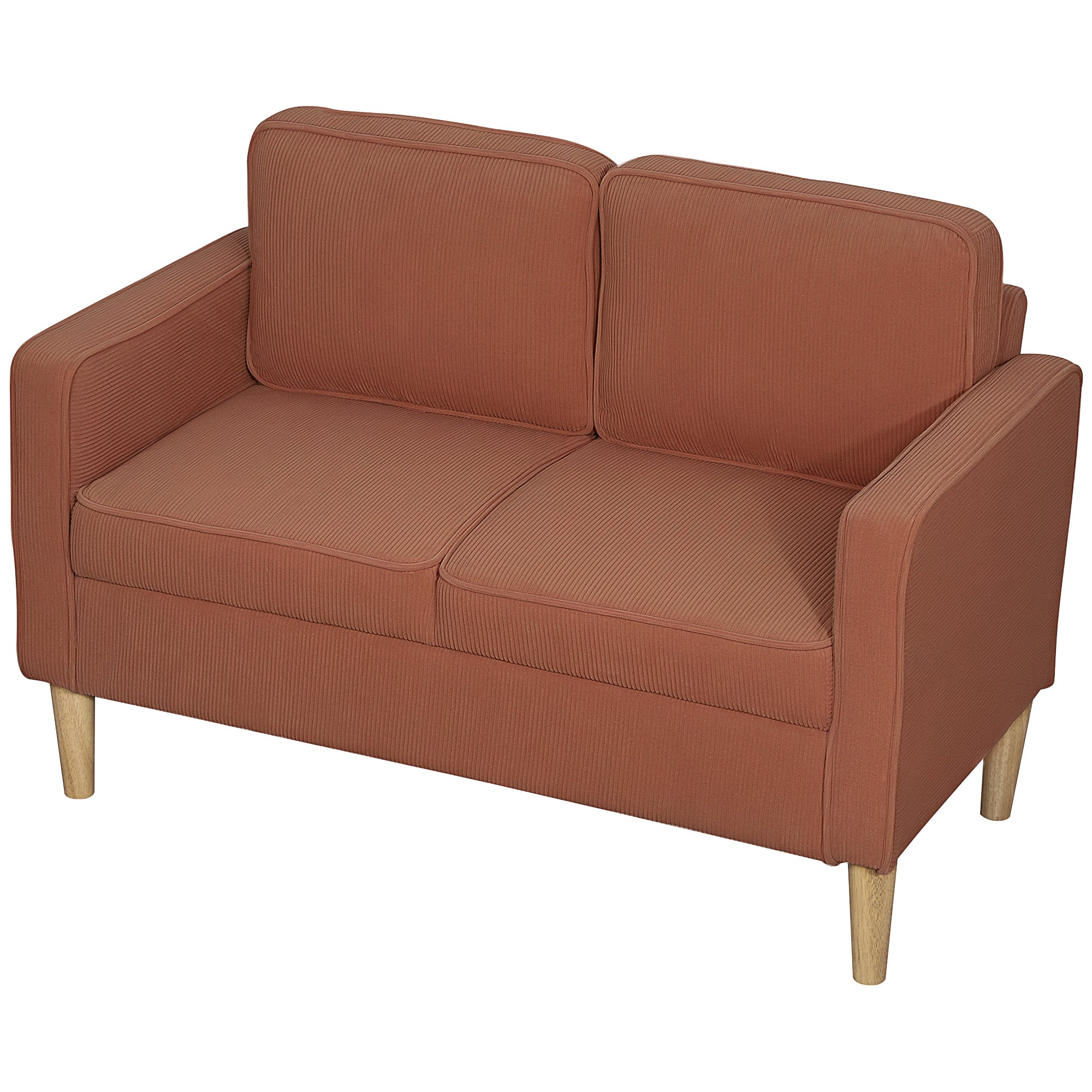 To-personers Sofa Med Opbevaring Og Massive Træben Til Stue Soveværelse 117 63 79 Cm Orange