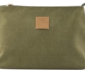 Toilettaske Og Makeuptaske House Doctor Toilettaske-serie Armygrøn Kanvas Læder Polyester 32x12x24 Cm