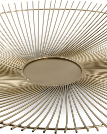 Trådkurv     Collection Iris  Guldfarvet Metal ø53 Cm   Lav Dekorativ Kurv Bakke