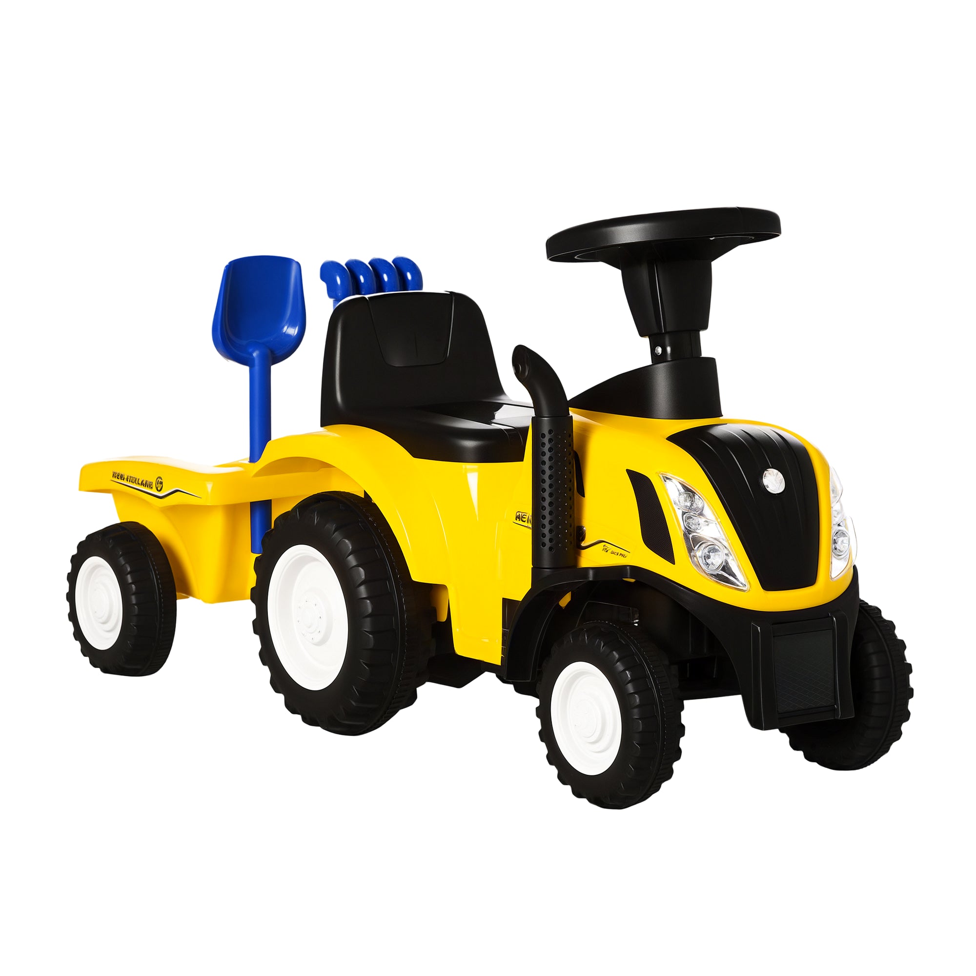 Traktor Med Anhænger  Horn  Sandlegetøj  Fra   år  Plastik Metal  Gul  91   29   44 Cm