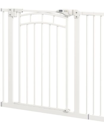 Trappegitter Hundegitter  Automatisk Lukning  Enhåndsbetjening  100 Cm     Cm   76 Cm  Hvid