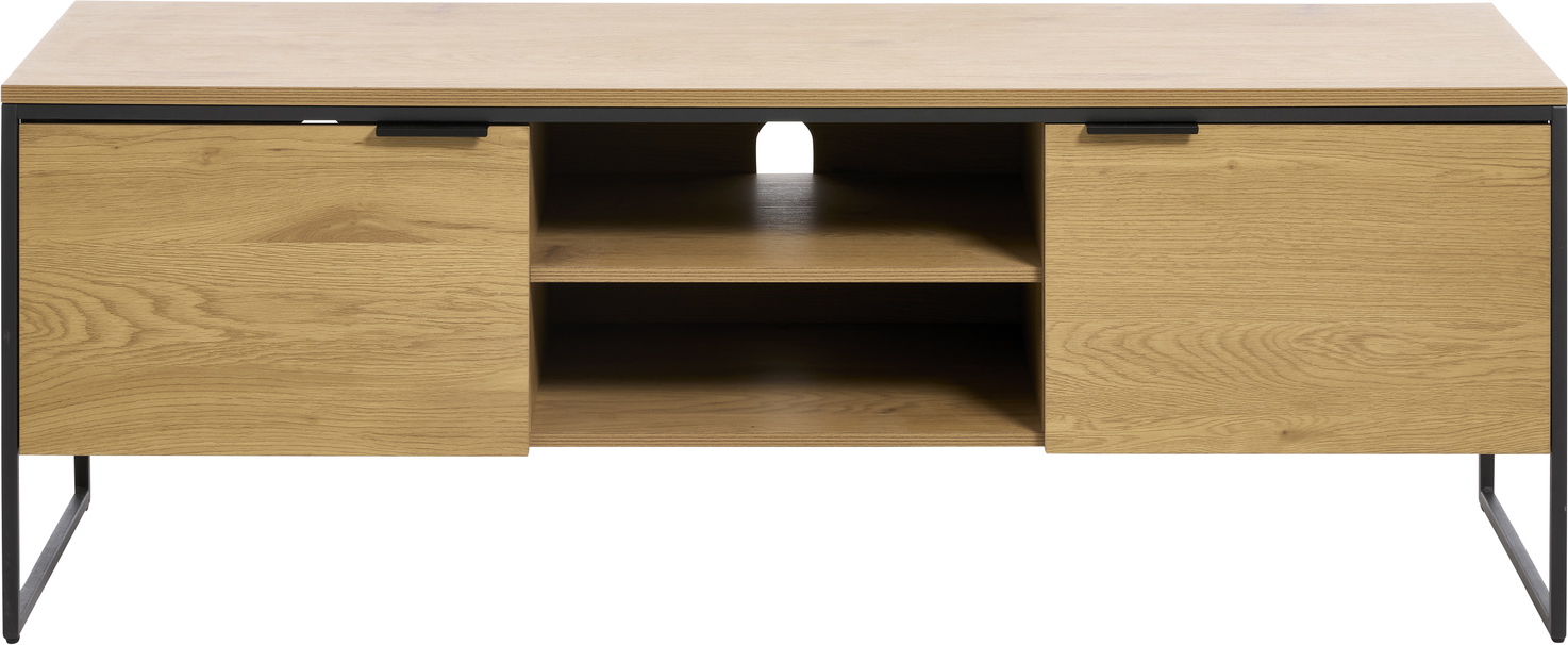Tv-bord Nordique Design Cesura Natur Sort Melaminbelagt Spånplade Og Jern H55ã B155ã D45 Cm