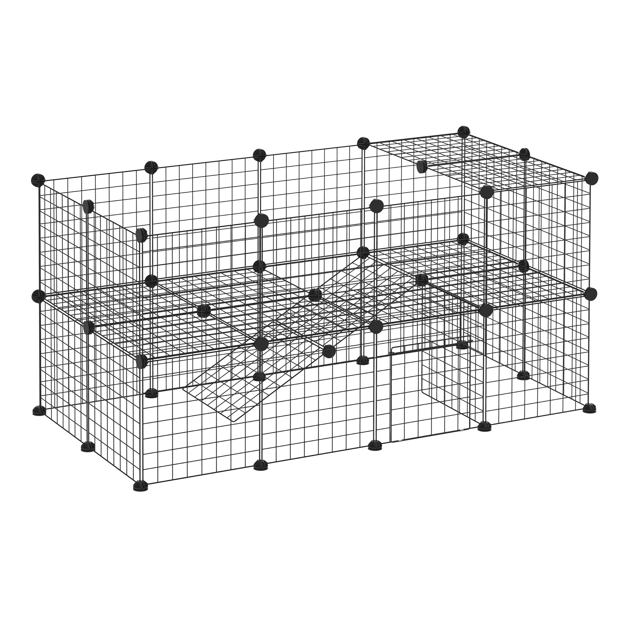 Udendørs Indhegning Legegård Diy Hvalpe Legegård Netindhegning Til Små Dyr Lavet Af Metal Net Barrieregitter Små Kæledyr Legegård Til Indendørs 36 Paneler Sort 146   73   73 Cm
