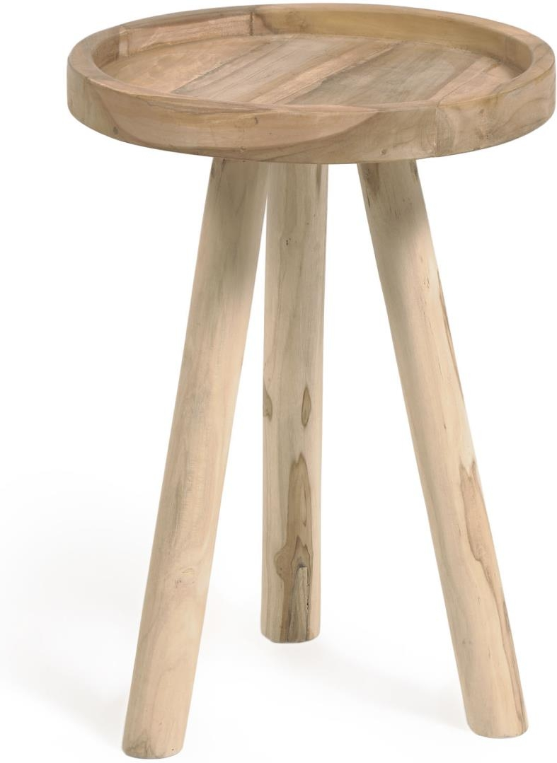 Udendørs Sidebord Kave Home Glenda Massivt Teak Natur 35x35x50 Cm Rustik Kolonial