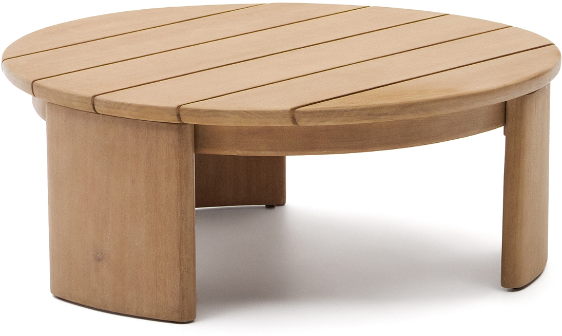 Udendørs Sofabord Kave Home Xoriguer ø90   H34 Cm Massivt Eukalyptustræ Natur Fsc-certificeret