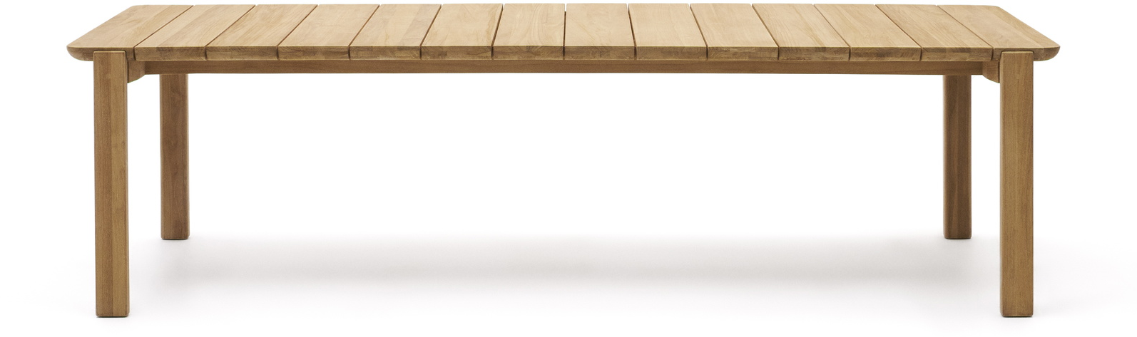 Udendørs Spisebord Kave Home Icaro Massivt Teak Rustik 220x102 Cm Til   Personer Fsc-certificeret