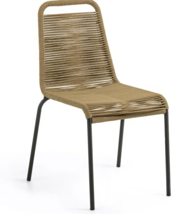 Udendørs Spisebordsstol Kave Home Lambton Brun Sort H84   B49   D59 Cm