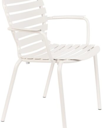 Udendørs Spisebordsstol Med Armlæn Zuiver Vondel   Have- Og Terrassestol Aluminium Offwhite