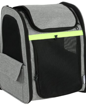 Udvideligt Hundebur  Transportkasse Til Hunde Med   Lommer Og Refleksstribe  Til Hunde Op Til 10 Kg  33 5x28x42cm  Lysegrå