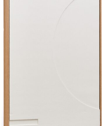 Vægbillede Og Vægdekoration Kave Home Sefri Abstrakt Cirkulært Relief 60x90 Cm Hør  Lærred  Træ Hvid