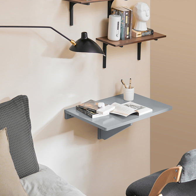 Vægbord Med Klap-funktion  Alsidig  Pladsbesparende  60x40 Cm  Grå