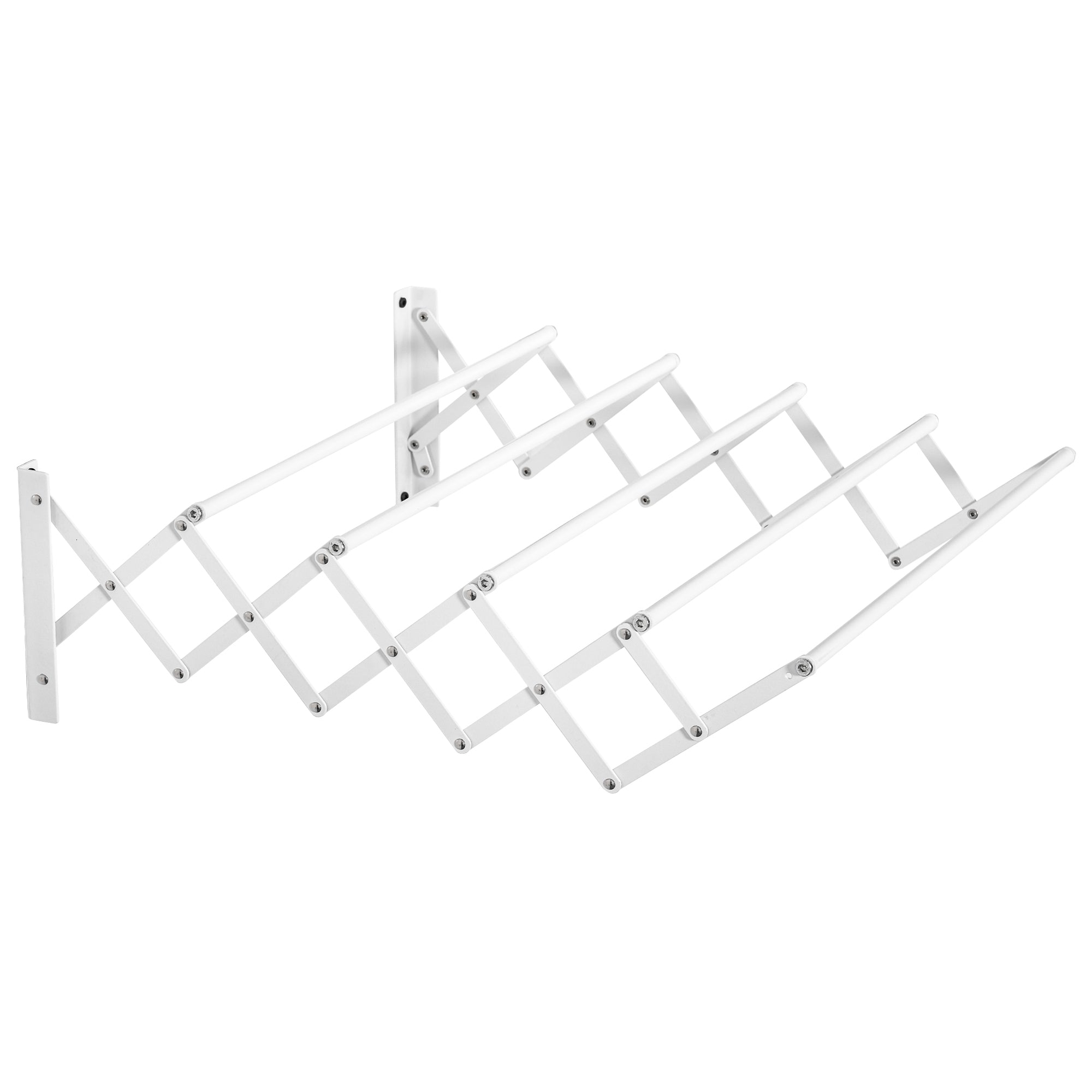 Vægmonteret Tørrestativ  Udtrækkelig  Foldbar  Pladsbesparende  Hvid  63     60   20 Cm