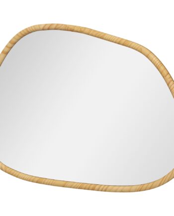 Vægspejl Dekorativt Spejl  Vintage Design  70 Cm       Cm   50 Cm  Massivt Træ  Naturlig