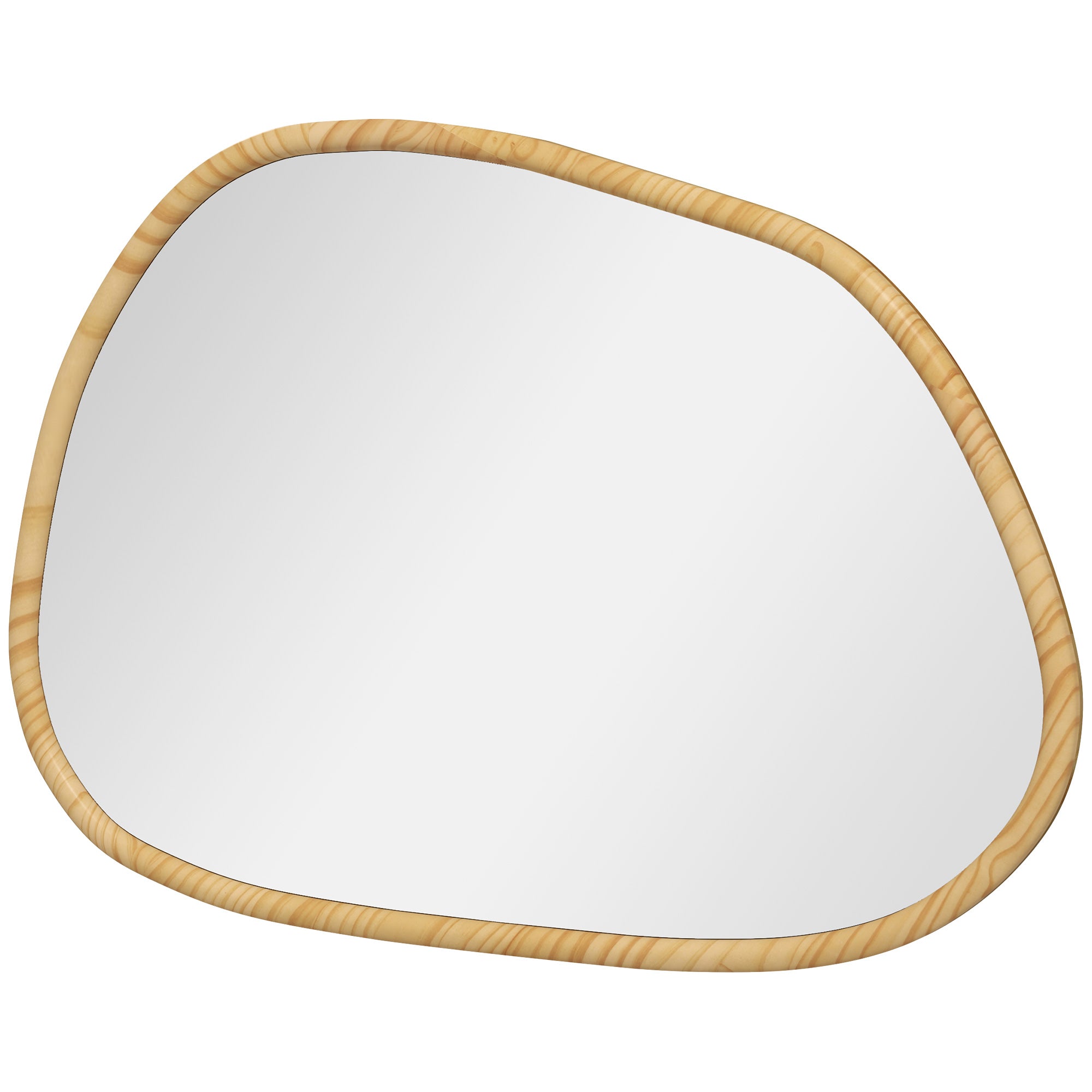Vægspejl Dekorativt Spejl  Vintage Design  70 Cm       Cm   50 Cm  Massivt Træ  Naturlig