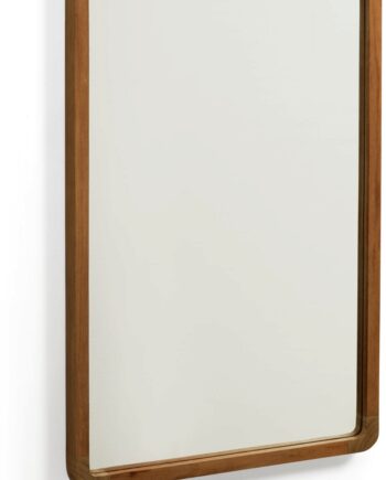Vægspejl Kave Home Shamel 70   45 Cm Massivt Teaktræ Natur Rustik Kolonial Stil