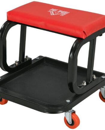 Værkstedsskammel  Robust Og Komfortabel  38x35x37cm  Rød Sort