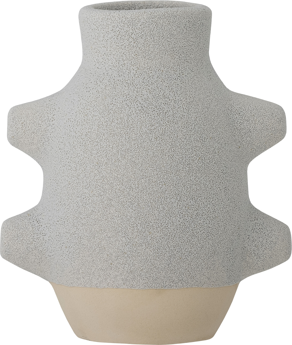 Vase Bloomingville Birka Keramik Hvid 16 Cm Moderne Bord- Og Blomstervase