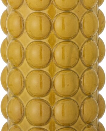 Vase Bloomingville Deia Håndlavet Stentøjsvase Gul ø15x25 Cm Dekorationsvase
