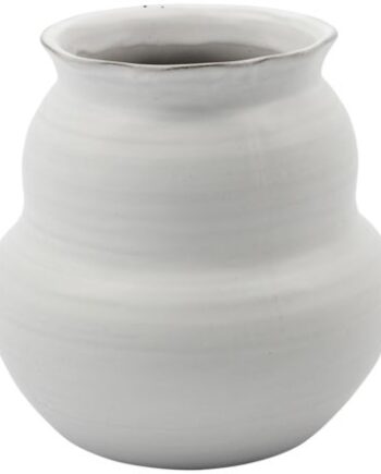 Vase House Doctor Juno ø15   H15 Cm Hvid Håndlavet Stentøj Dekorationsvase