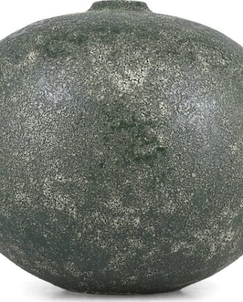 Vase     Collection Bullet   Stentøj  Grøn ø23   H20 Cm  Struktureret Glasur