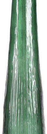 Vase     Collection Twig  Aflang Mørkegrøn Glasvase H50 Cm  Struktureret Finish