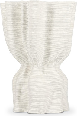 Vase     Collection Vea  Hvid Stentøj  Skulpturel Multishape Med Struktureret Overflade  H22 Cm