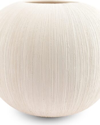 Vase     Collection Vico  Rund Beige Stentøj  Struktureret ø28   H23 Cm