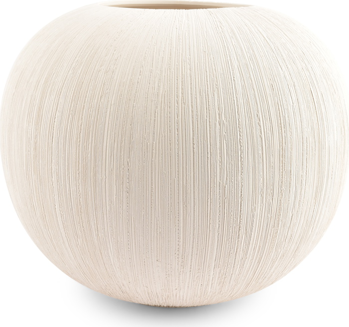 Vase Collection Vico Rund Beige Stentøj Struktureret ø28 H23 Cm