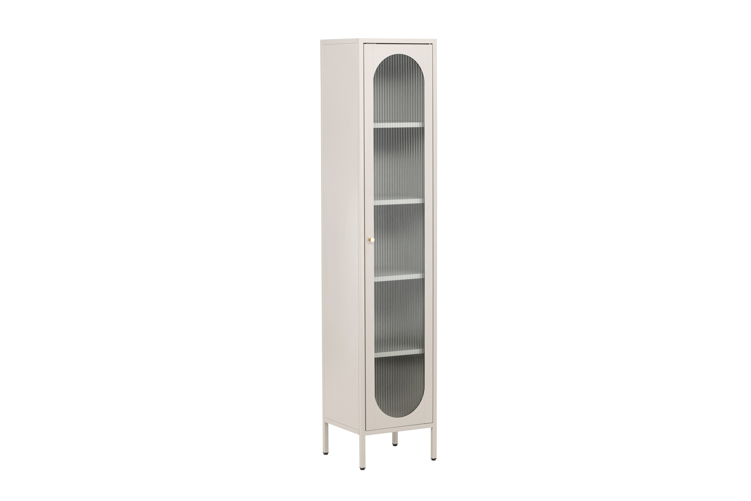 Venture Design Cali Skab       Låge Og   Hylder Glas Og Beige Stål