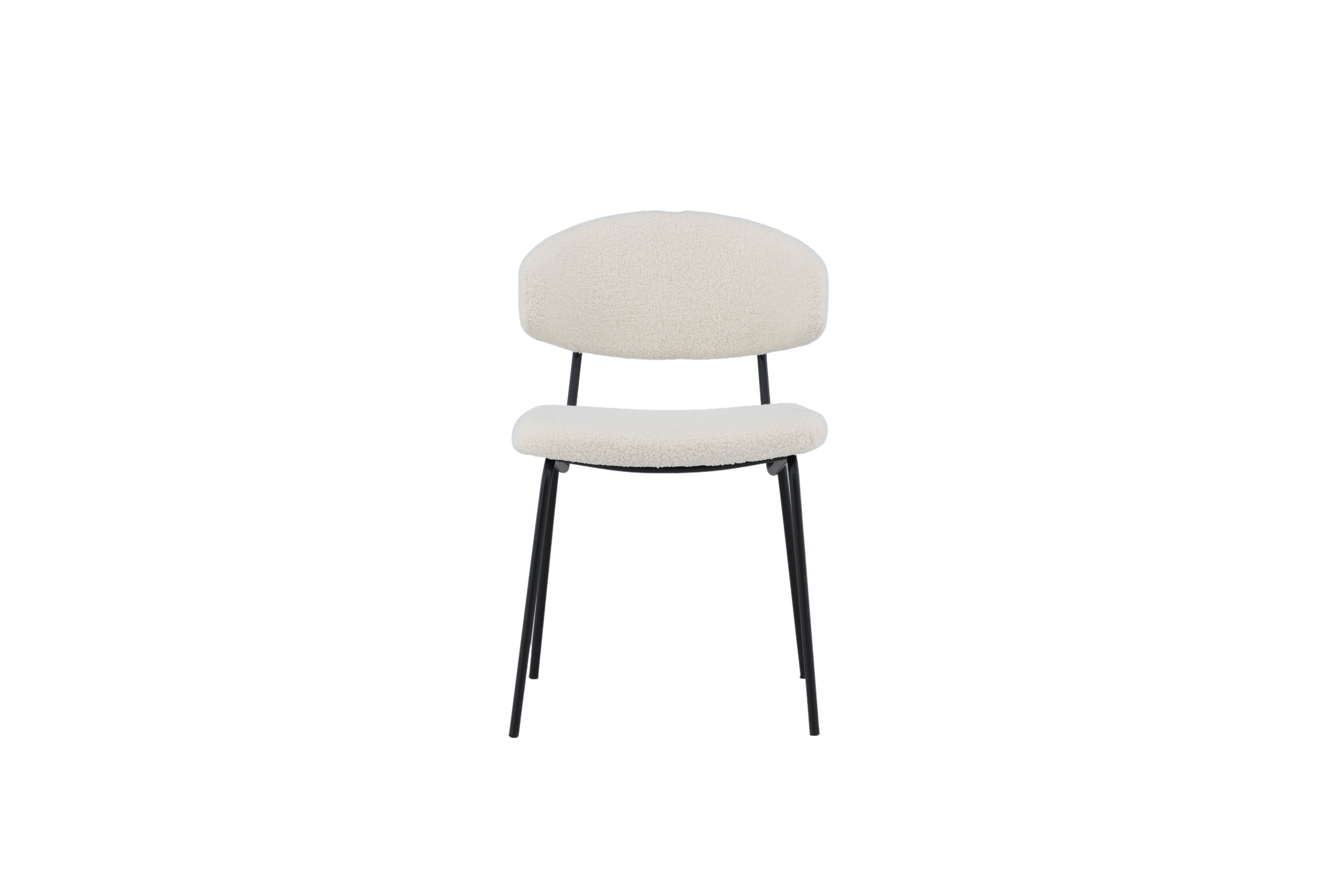 Venture Design Chico Spisebordsstol Hvid Bouclé Og Sort Stål
