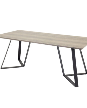 Venture Design Marina Spisebord Grå Papir Mdf Og Sort Metal  180x90