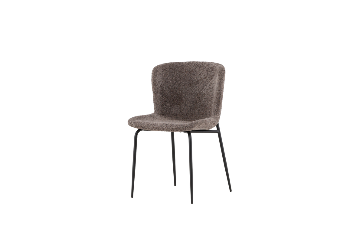 Venture Design Modesto Spisebordsstol Mørkegrå Bouclé Og Sort Stål