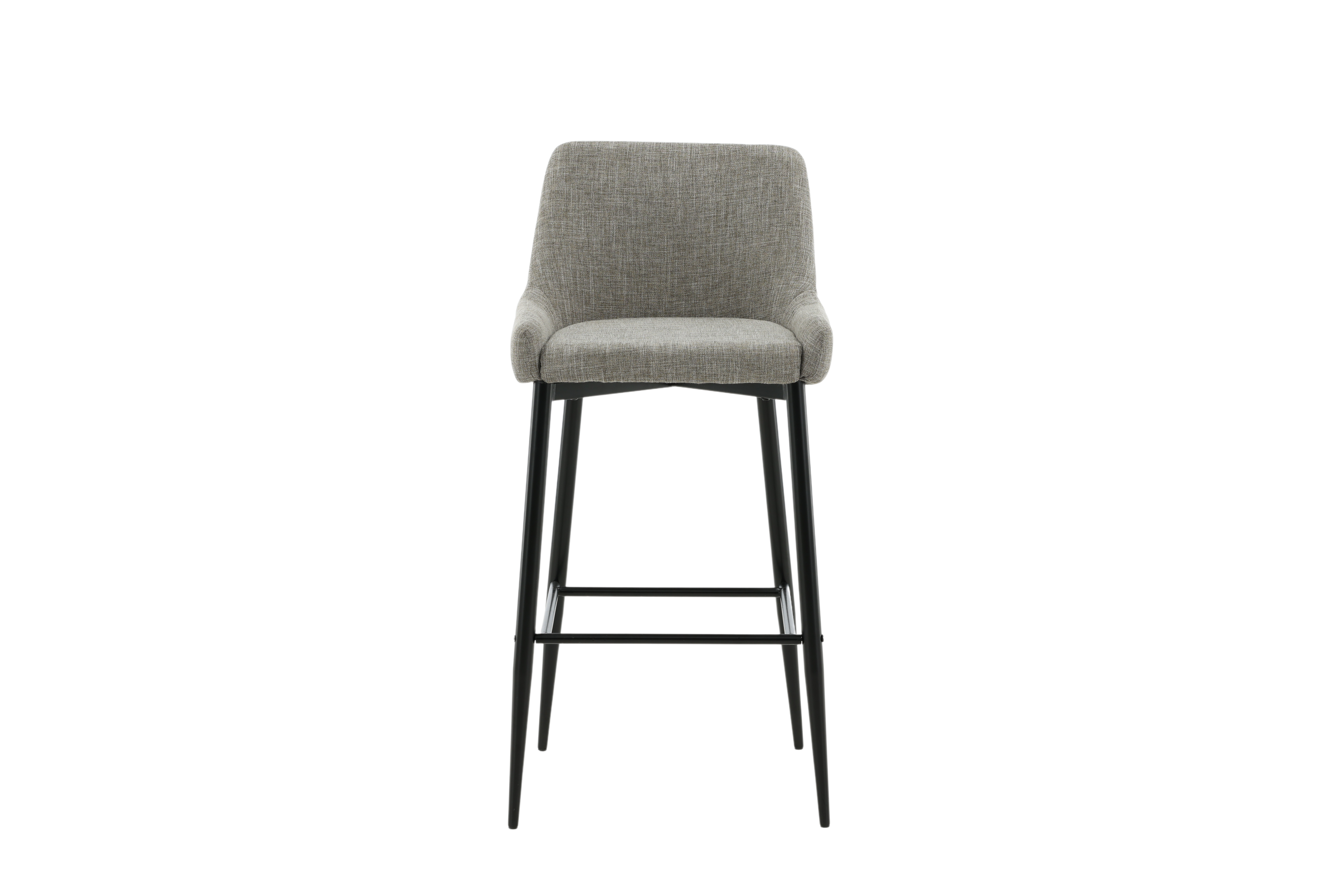 Venture Design Plaza Barstol     Ryglæn Og Fodstøtte Beige Polyesterhør Og Sort Stål